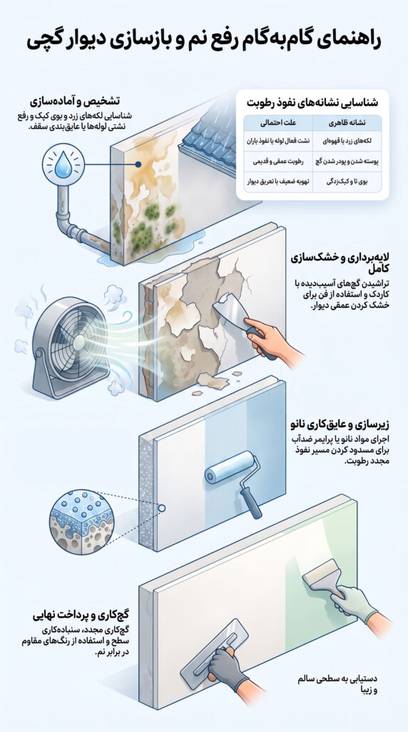 راهنمای_بازسازی_دیوار_گچی_نم_دار